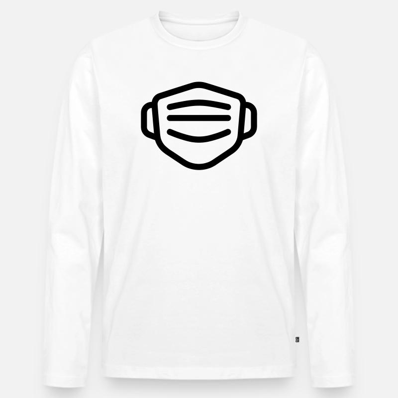 Maske - Männer Premium Bio Langarmshirt - Weiß