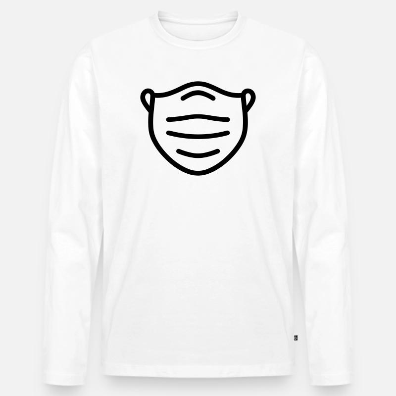 Maske - Männer Premium Bio Langarmshirt - Weiß