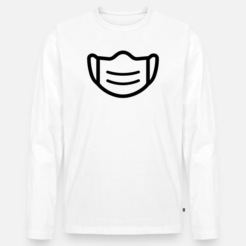 Maske - Männer Premium Bio Langarmshirt - Weiß