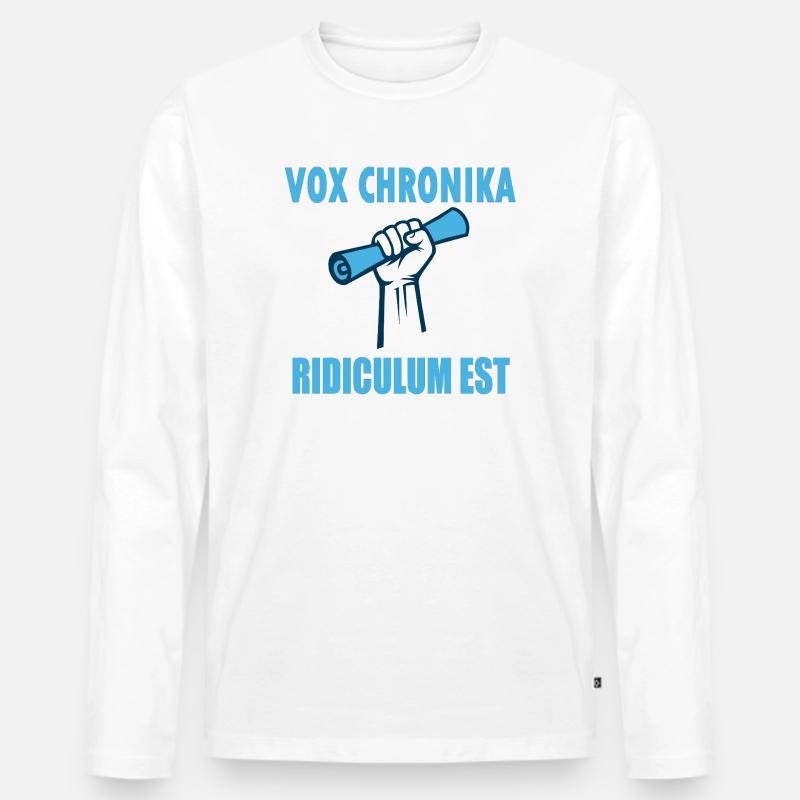 Chronika-Stimme: Faust und Megafon - Männer Premium Bio Langarmshirt - Weiß