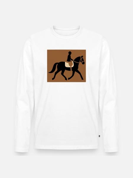 Cavalier équestre passe-temps - T-shirt manches longues Premium bio Homme - blanc