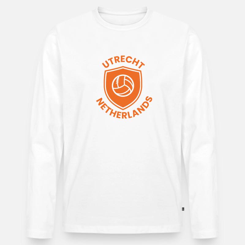 Utrecht Volleyball Shield - Männer Premium Bio Langarmshirt - Weiß