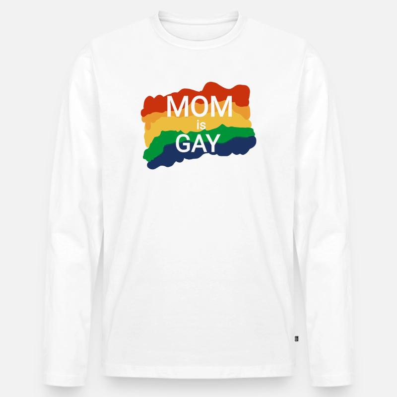 Lesbisch Mutter zum Mutterwürdigkeiten  - Männer Premium Bio Langarmshirt - Weiß