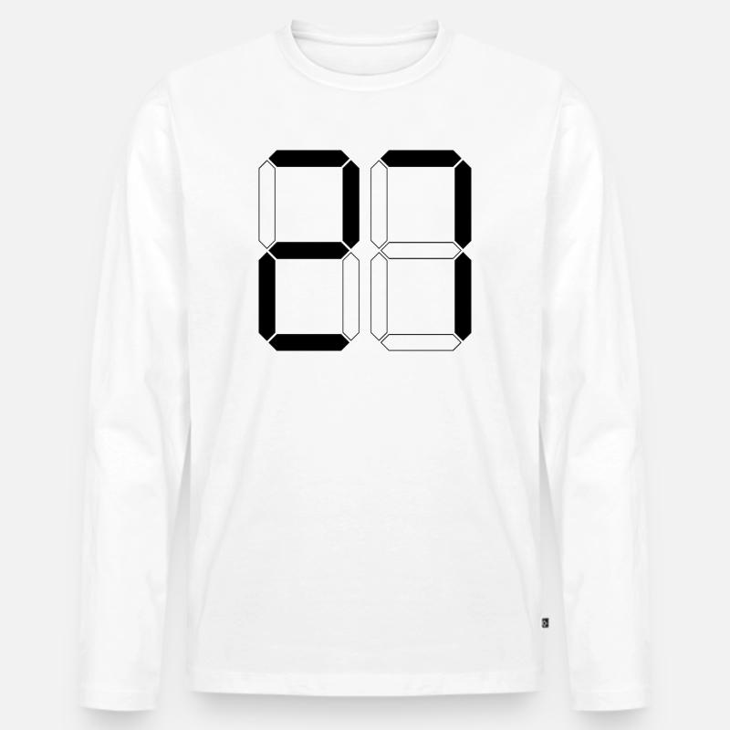 NUMMER 27 Siebenundzwanzig Geschenk Digital - Männer Premium Bio Langarmshirt - Weiß
