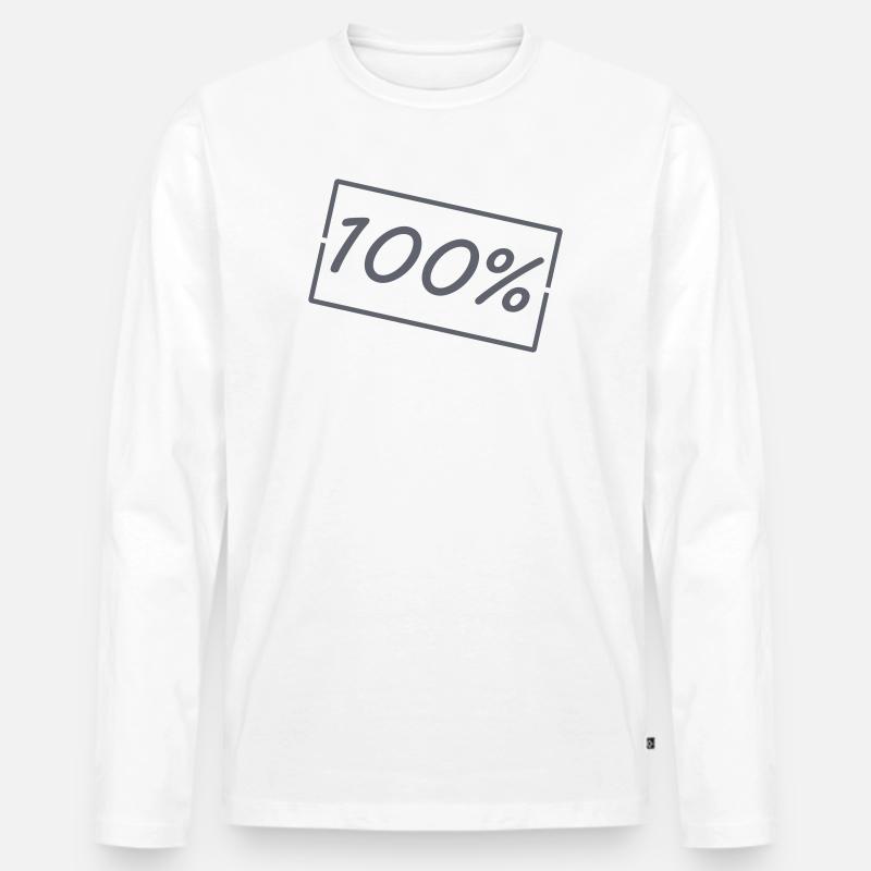 100- - Männer Premium Bio Langarmshirt - Weiß