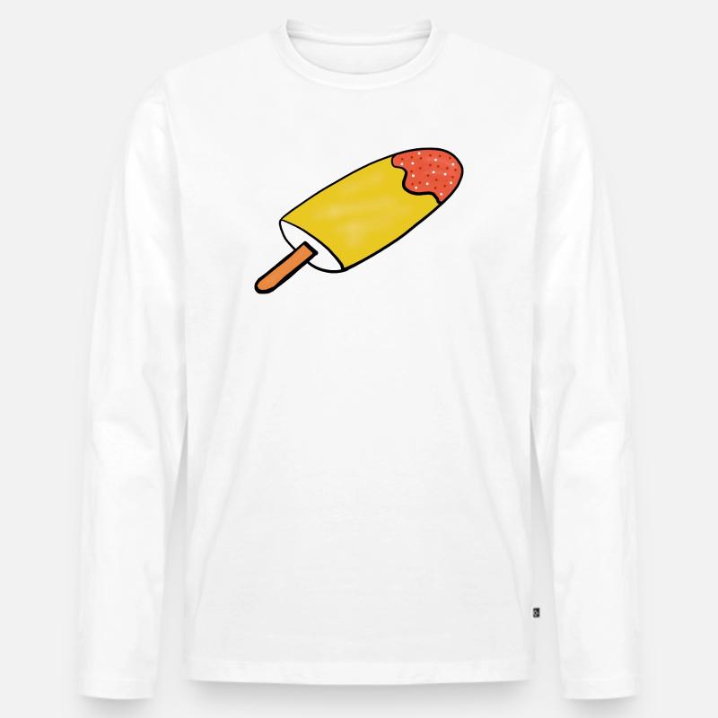 Eis Kinder Mädchen Jungen - Männer Premium Bio Langarmshirt - Weiß