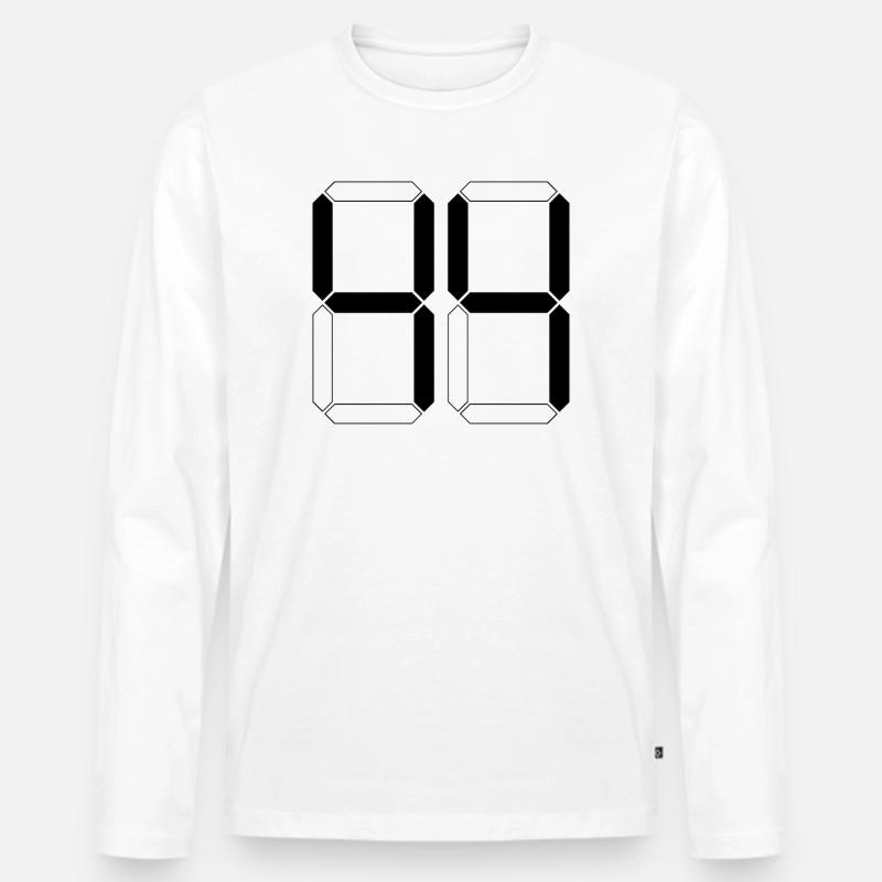 NUMMER 44 Vierundvierzig Geschenk Digital - Männer Premium Bio Langarmshirt - Weiß