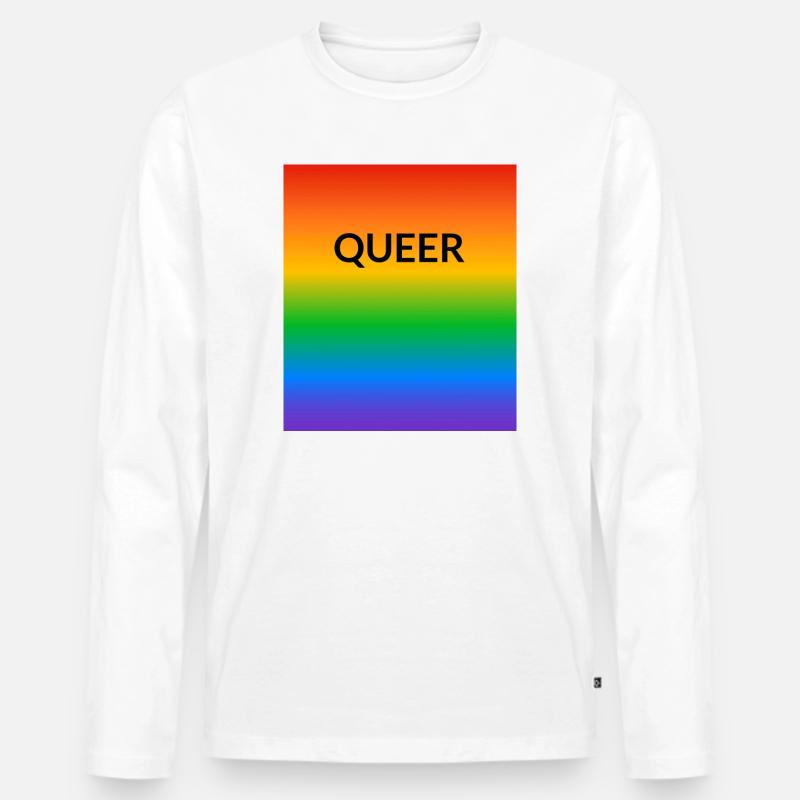 Queer Pride Gradient - Men's Premium Organic Long Sleeve Shirt - white