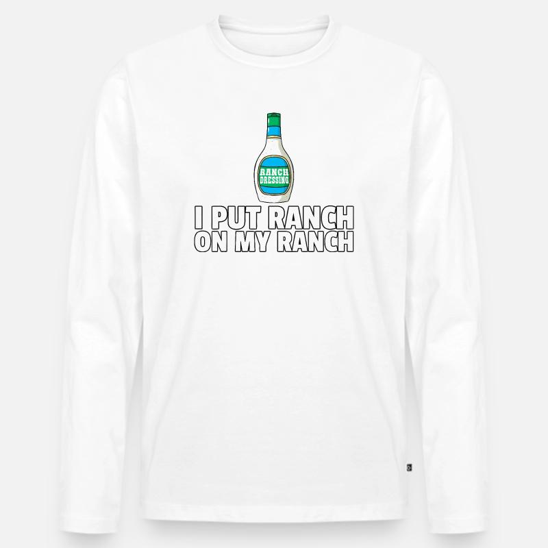 Ranch-auf-Ranch-Flaschen-Zitat - Männer Premium Bio Langarmshirt - Weiß