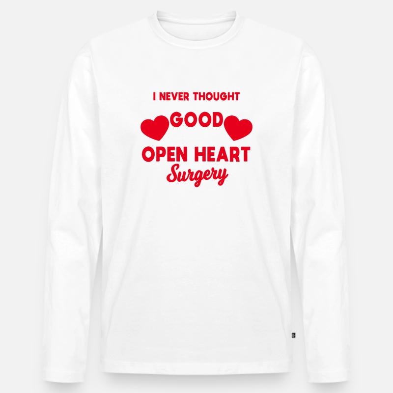 Open Heart Siegestee - Männer Premium Bio Langarmshirt - Weiß
