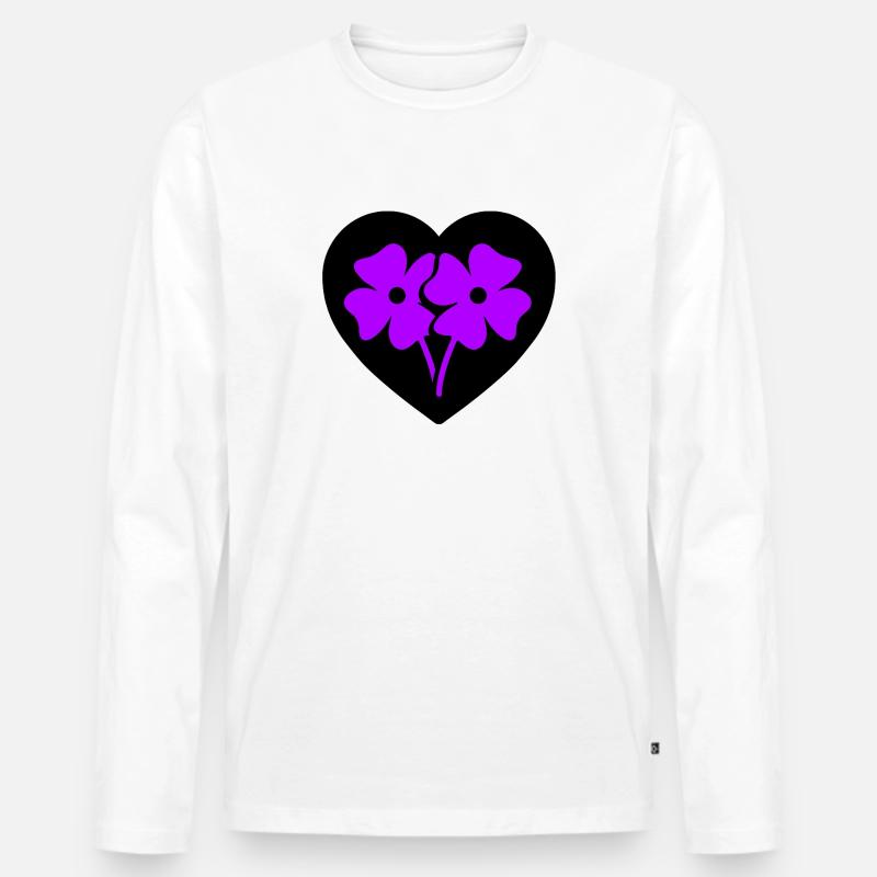 Blumen - Männer Premium Bio Langarmshirt - Weiß