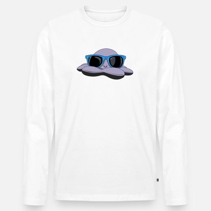Sommerliche Krake - Männer Premium Bio Langarmshirt - Weiß