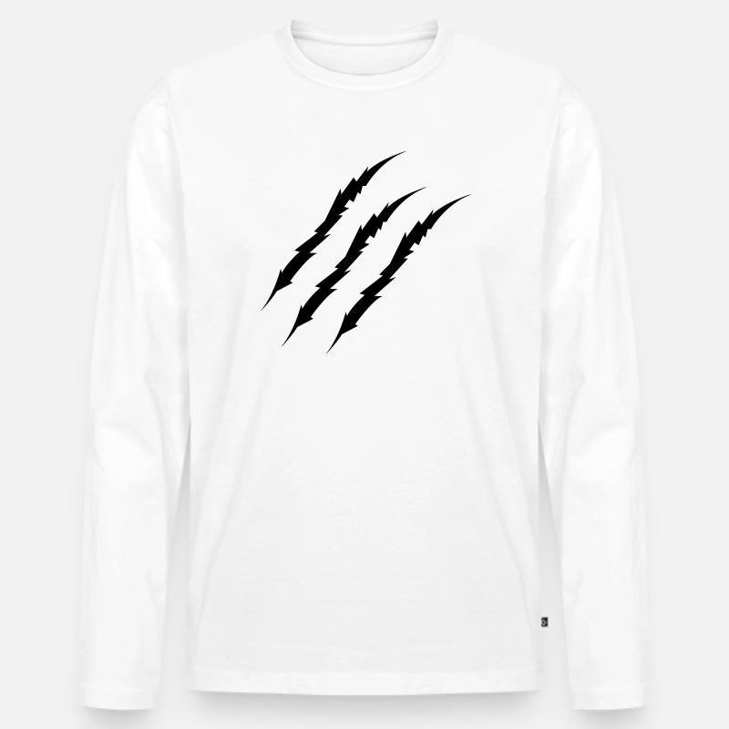 krallen - Männer Premium Bio Langarmshirt - Weiß