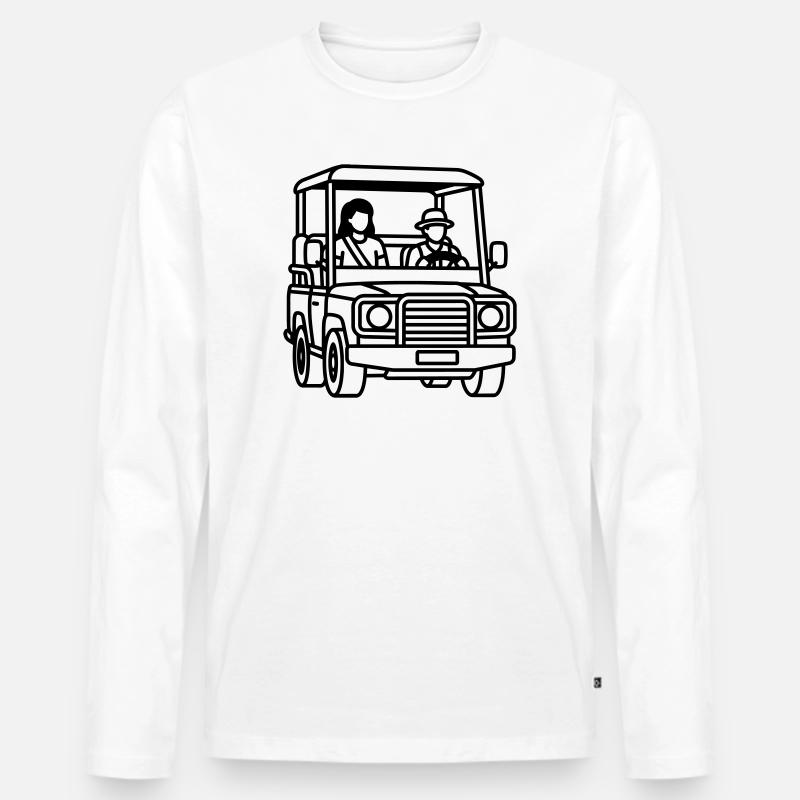 Safari - Männer Premium Bio Langarmshirt - Weiß