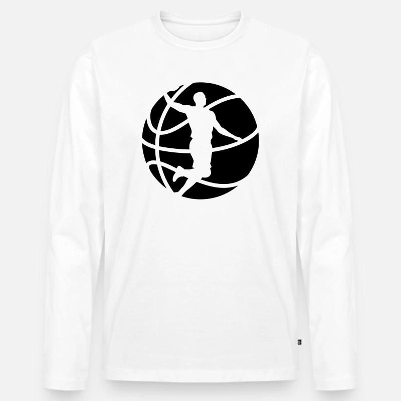 Basketball - Männer Premium Bio Langarmshirt - Weiß