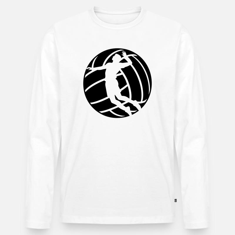 Volleyball - Männer Premium Bio Langarmshirt - Weiß