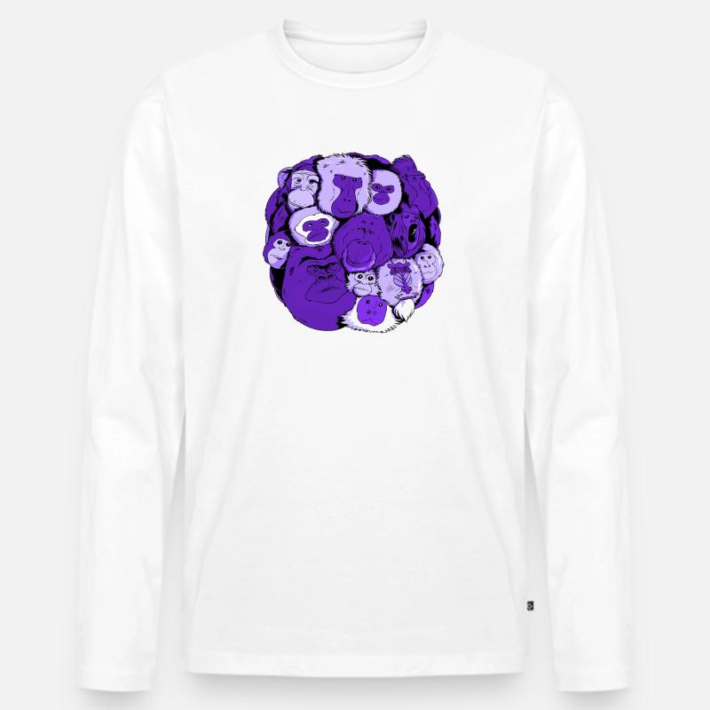 Monkey Ball - Männer Premium Bio Langarmshirt - Weiß