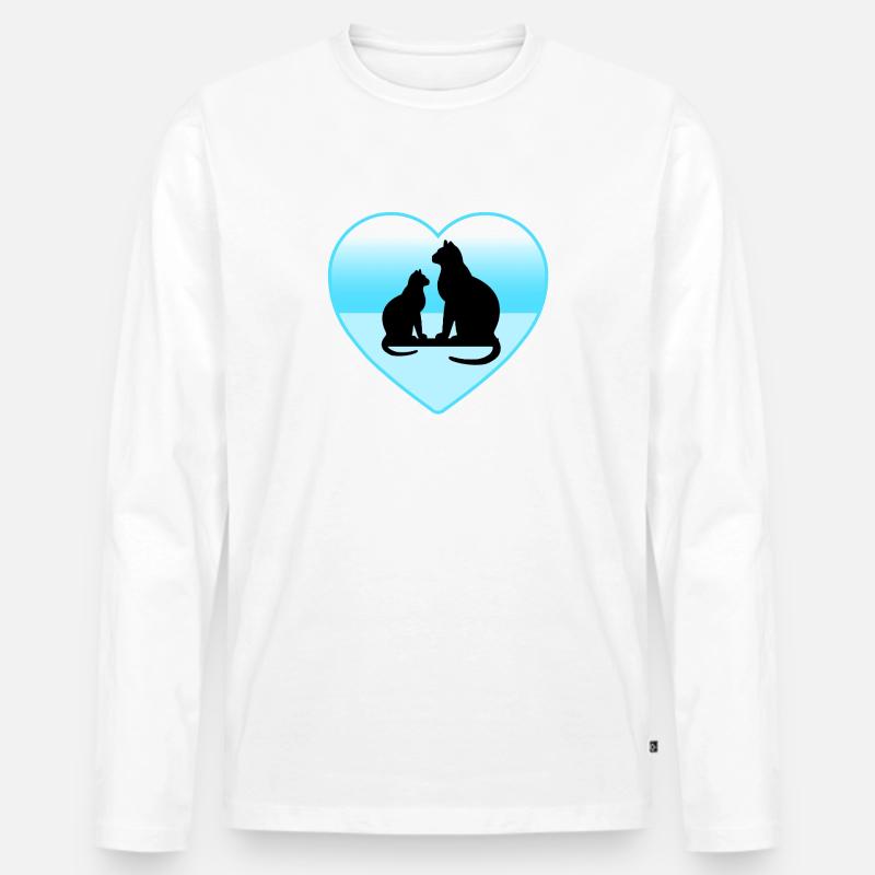 Katzen - Männer Premium Bio Langarmshirt - Weiß