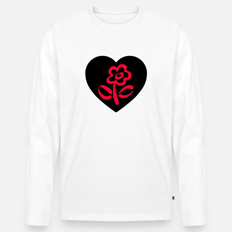 Blumen - Männer Premium Bio Langarmshirt - Weiß