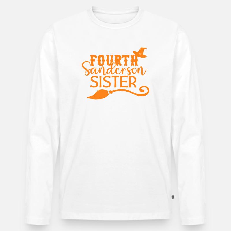 Vierte Hexenschwester Halloween - Männer Premium Bio Langarmshirt - Weiß