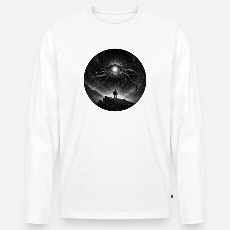 Eye am here - Männer Premium Bio Langarmshirt - Weiß