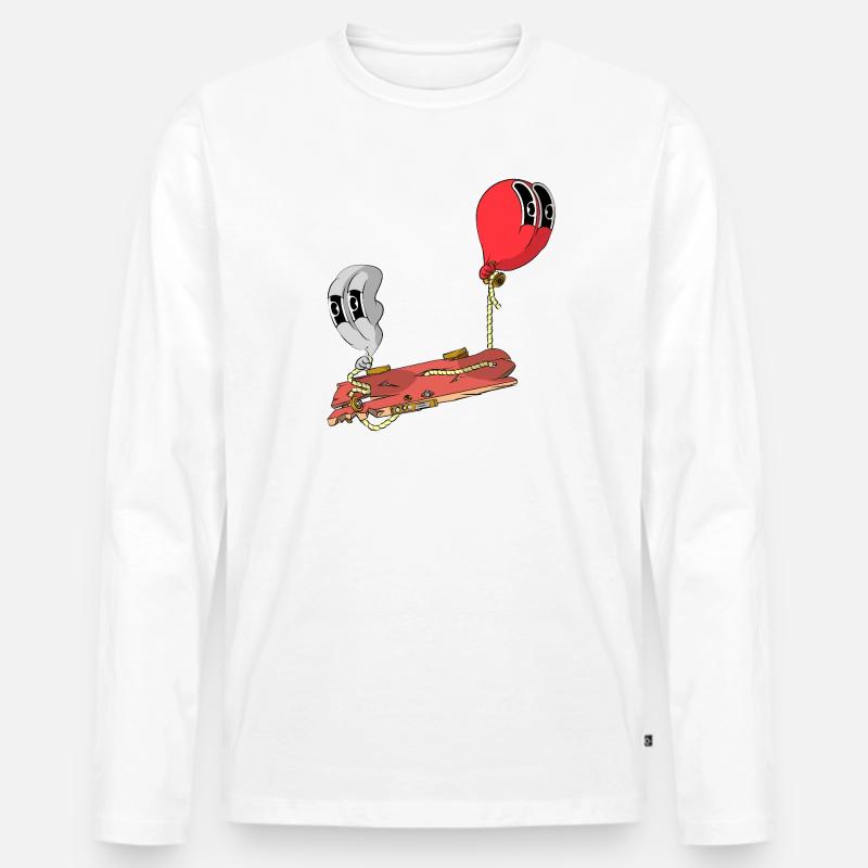 SCHWEBEN - Männer Premium Bio Langarmshirt - Weiß