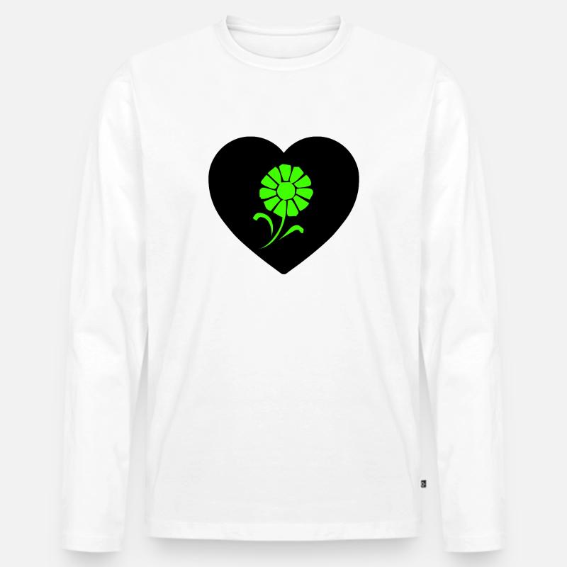 Blumen - Männer Premium Bio Langarmshirt - Weiß