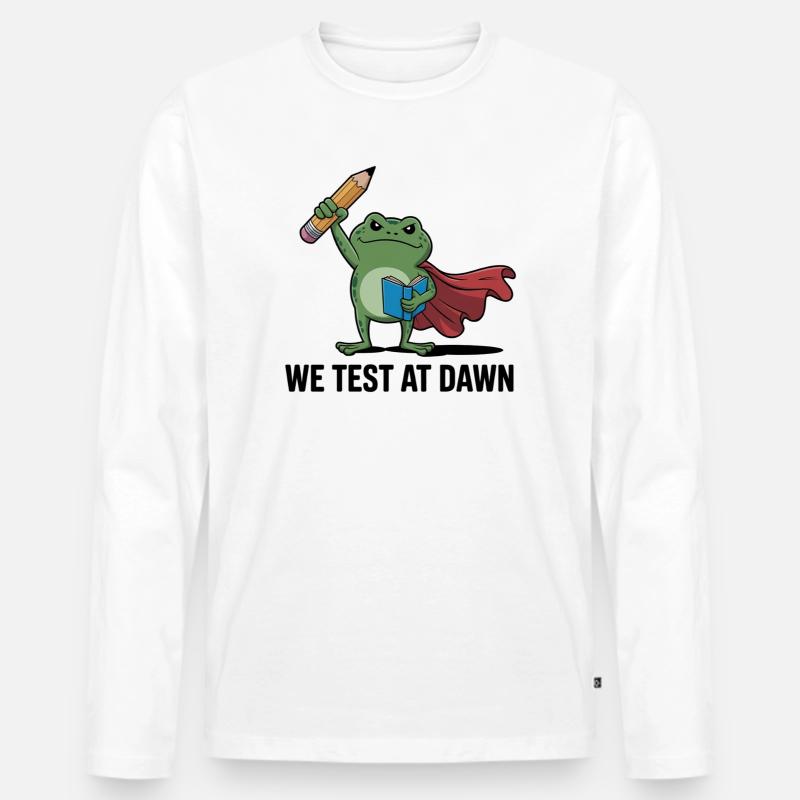 Dawn-getesteter Frosch-Superheld - Männer Premium Bio Langarmshirt - Weiß