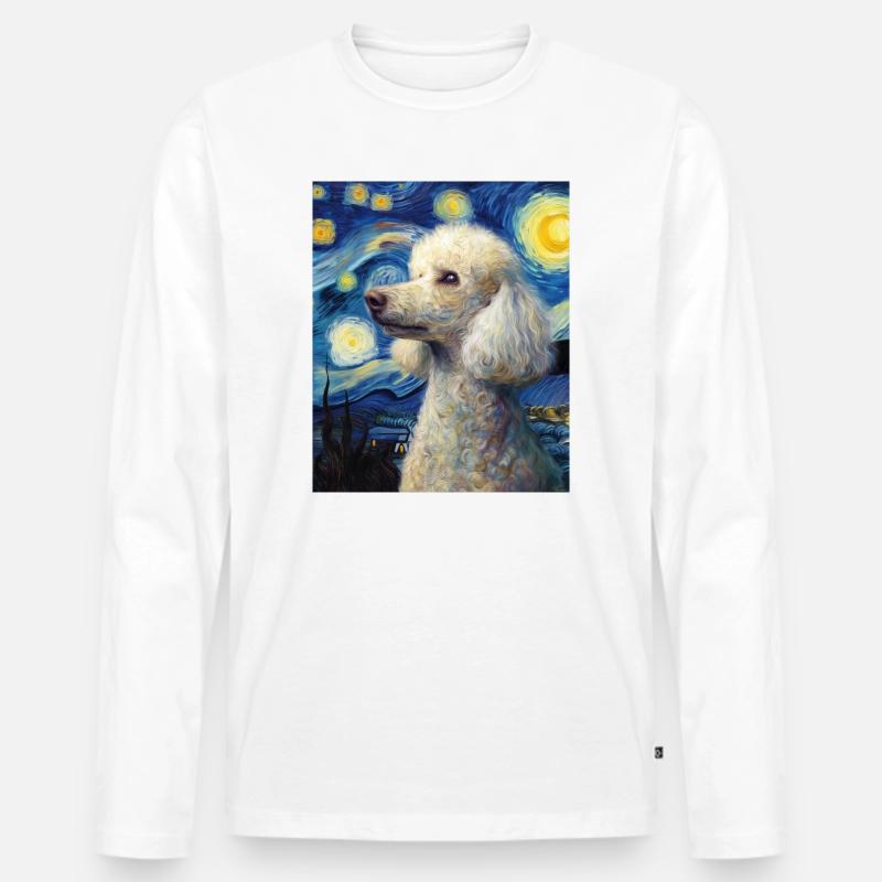 Pudel - Männer Premium Bio Langarmshirt - Weiß