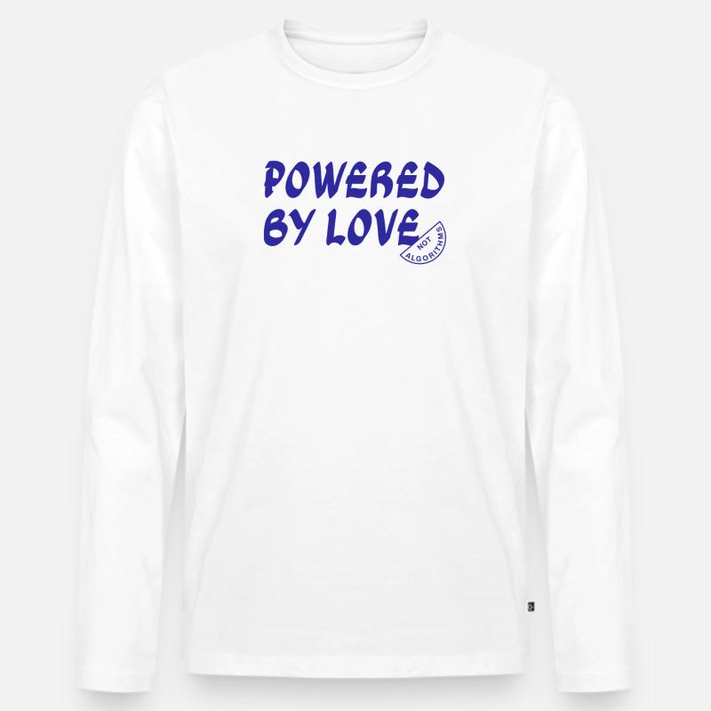 Angetrieben von Love Not Algorithms - Männer Premium Bio Langarmshirt - Weiß