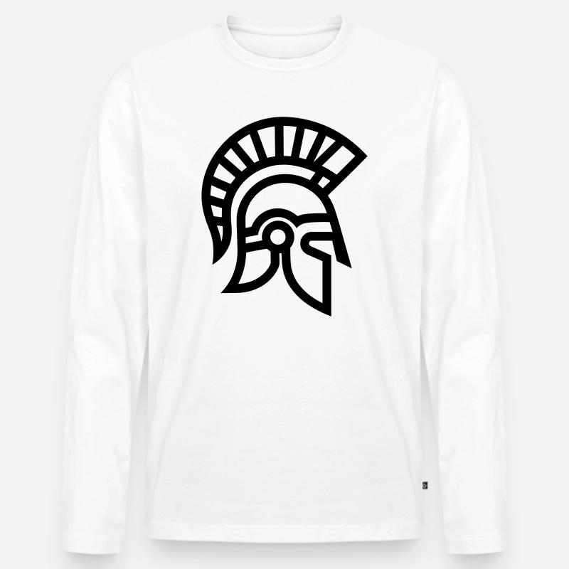 Spartanisch - Männer Premium Bio Langarmshirt - Weiß