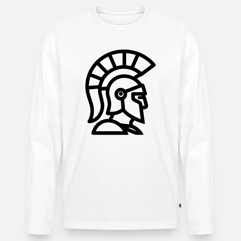 Spartanisch - Männer Premium Bio Langarmshirt - Weiß