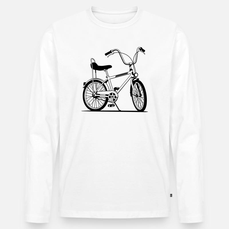 Retro-Motorrad - Männer Premium Bio Langarmshirt - Weiß