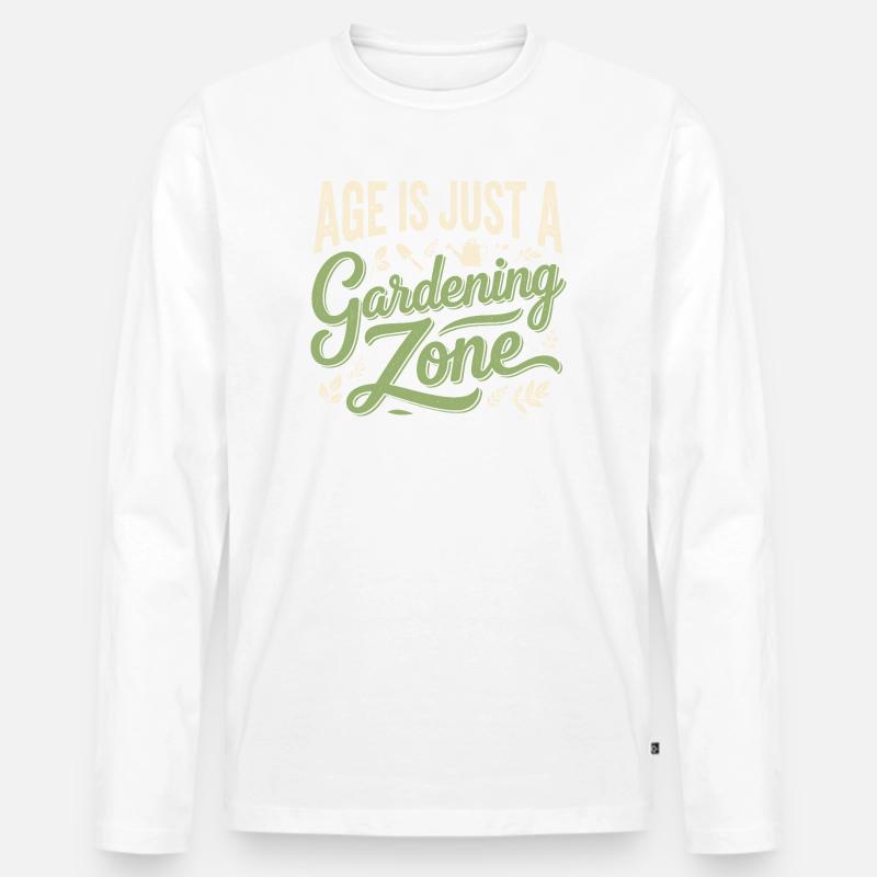 Alter nur Gartenzone | Gärtner Spruch - Männer Premium Bio Langarmshirt - Weiß