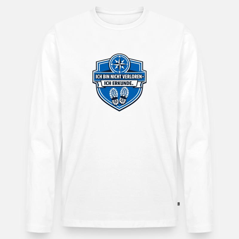 Ich mag halt Camping - Männer Premium Bio Langarmshirt - Weiß