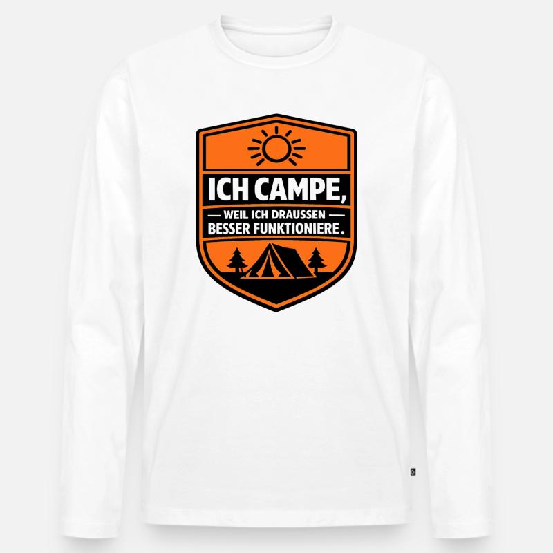 Perfekter Camper - Männer Premium Bio Langarmshirt - Weiß