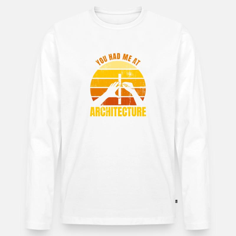 Architekten Spruch - Männer Premium Bio Langarmshirt - Weiß