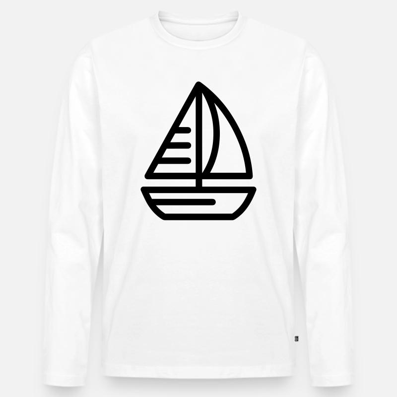 Boot - Männer Premium Bio Langarmshirt - Weiß