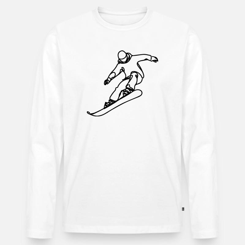 Snowboarder - Männer Premium Bio Langarmshirt - Weiß