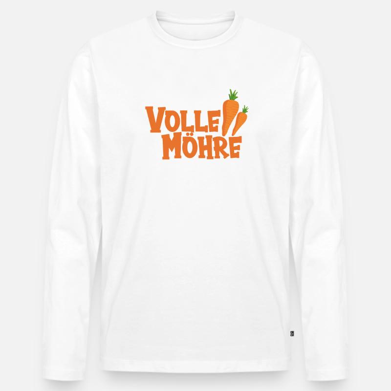 Volle Möhre Karotten-Statement - Männer Premium Bio Langarmshirt - Weiß