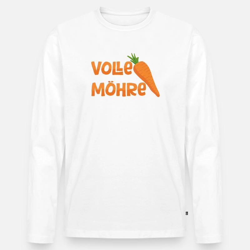 Volle Möhre - Männer Premium Bio Langarmshirt - Weiß