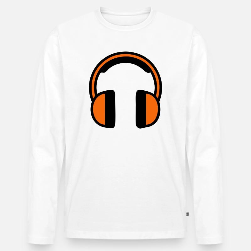 Gehörschutz Kopfhörer Baustelle - Männer Premium Bio Langarmshirt - Weiß