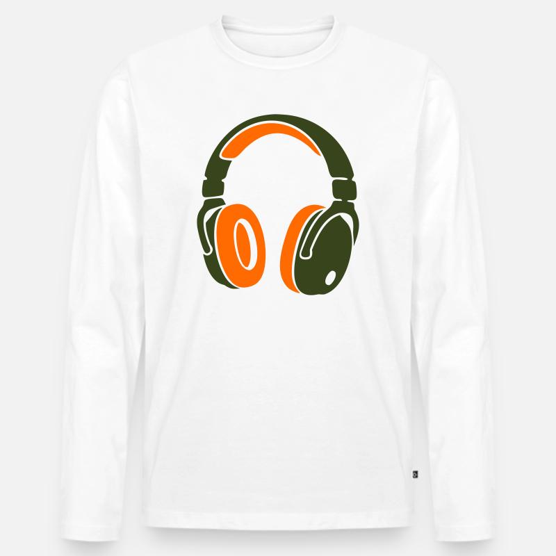 Kopfhörer Sondengänger Sucher - Männer Premium Bio Langarmshirt - Weiß
