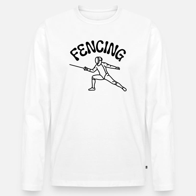 Fechten - Männer Premium Bio Langarmshirt - Weiß