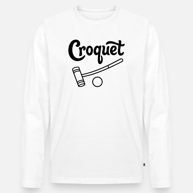 Krocket - Männer Premium Bio Langarmshirt - Weiß