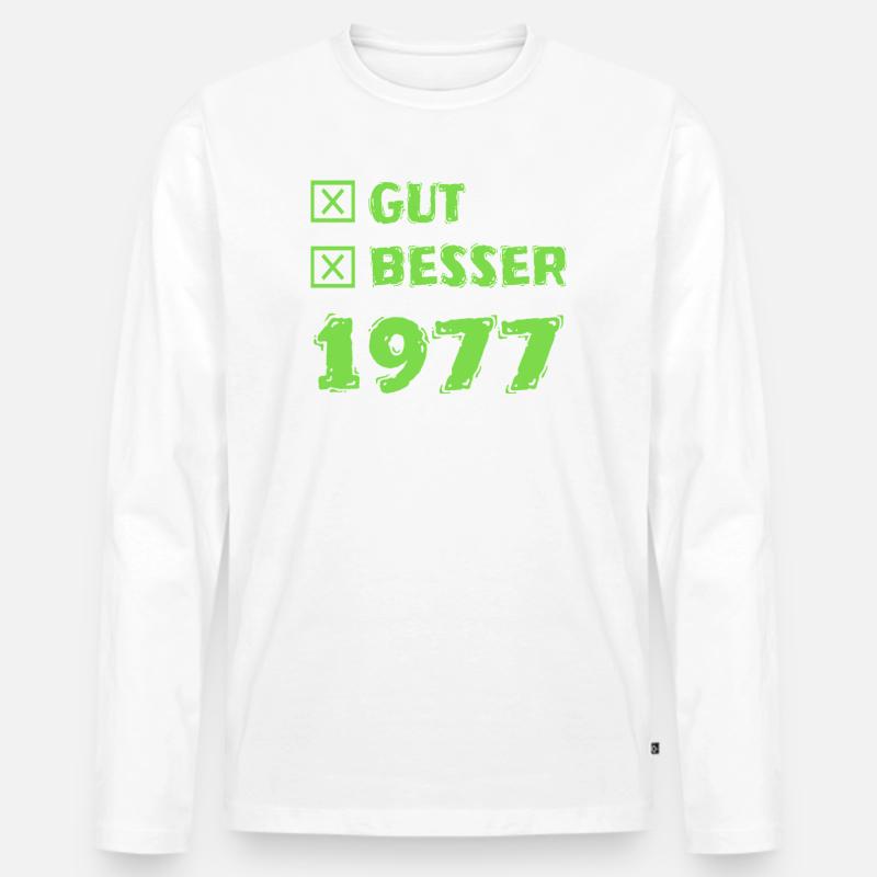 1977 - Männer Premium Bio Langarmshirt - Weiß