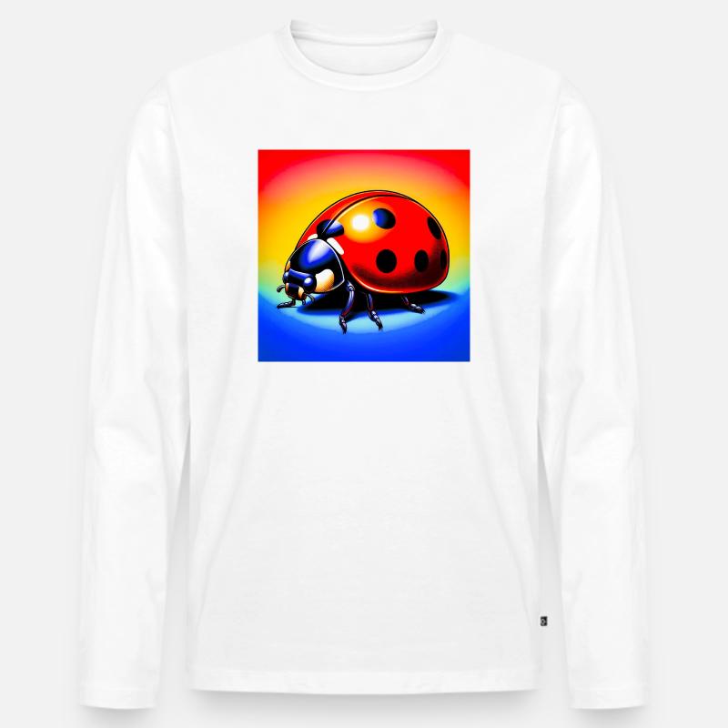 Marienkäfer - Männer Premium Bio Langarmshirt - Weiß