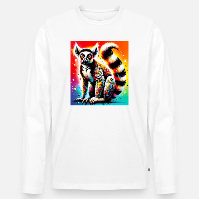 Lemur - Männer Premium Bio Langarmshirt - Weiß