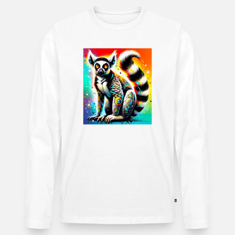 Lemur - Männer Premium Bio Langarmshirt - Weiß