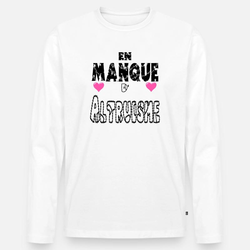 Fehlender Altruismus - Männer Premium Bio Langarmshirt - Weiß